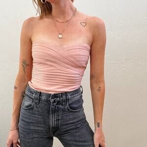 Herve Leger Pink Bandage Strapless Top